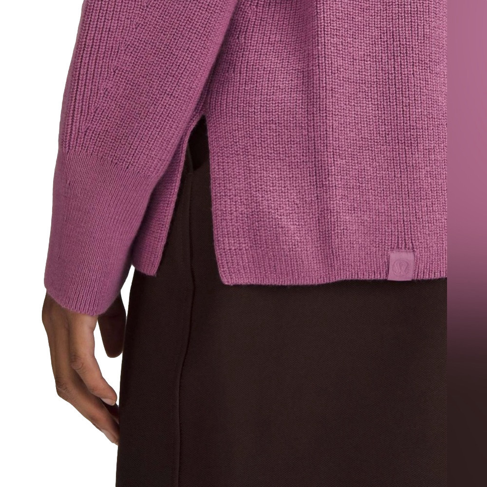 2023 Lululemon Merino Wool Blend Ribbed Crewneck Sweater Velvet Dust Pink Size 8 - Picture 5 of 10